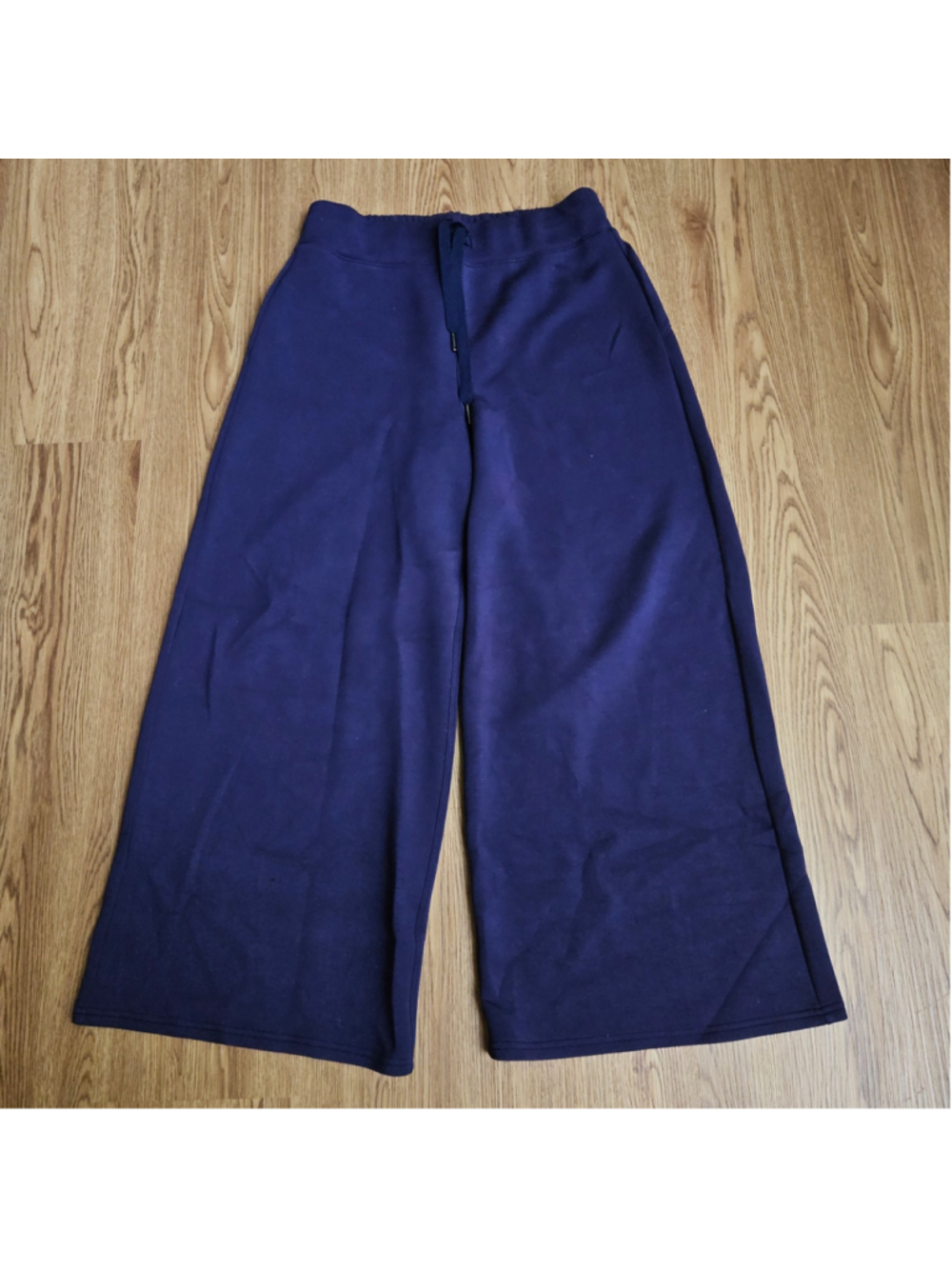 SPANX Wide Leg Lounge Travel Comfy Pants Drawstring Dark Blue Womens Medium